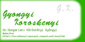 gyongyi koroskenyi business card
